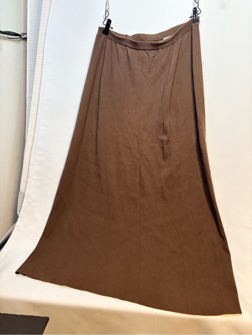 Women's Brown A-Line Knit Maxi Skirt by EasySpirit plus size